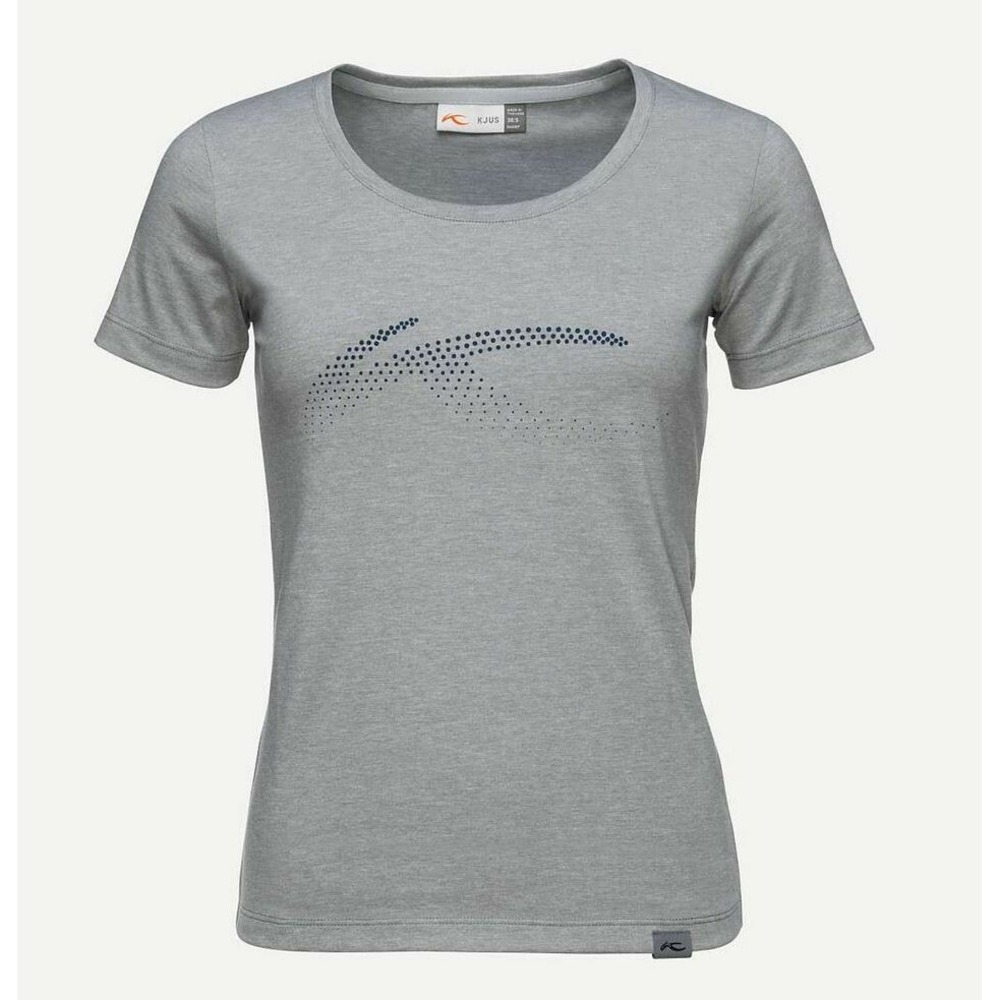 KJUS women t-shirt tee logo LC45-902S 19700 grey polyester cotton 36 / S $98